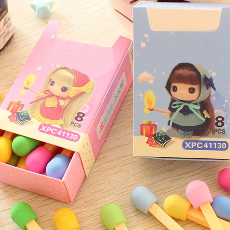 

1box Random Matches Design Eraser, Multicolor