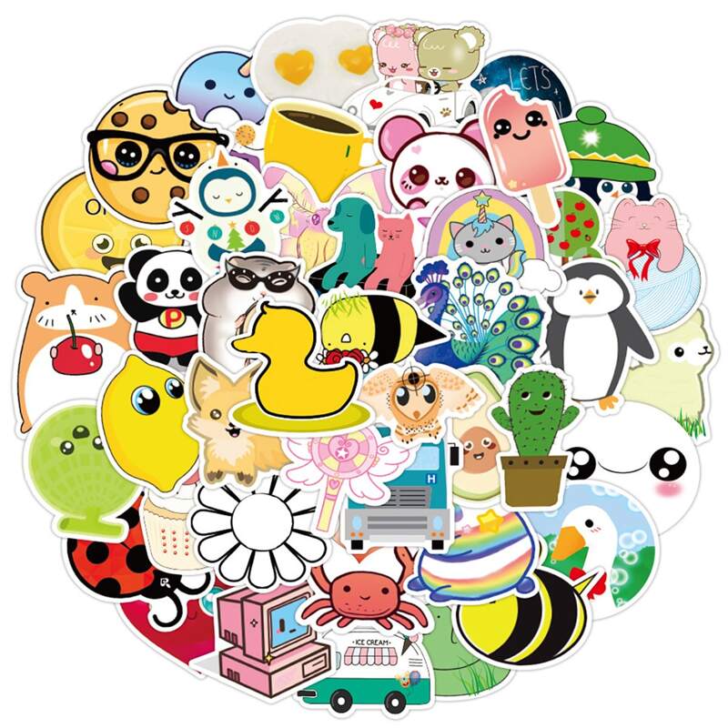 

50pcs Cartoon Graphic Sticker, Multicolor