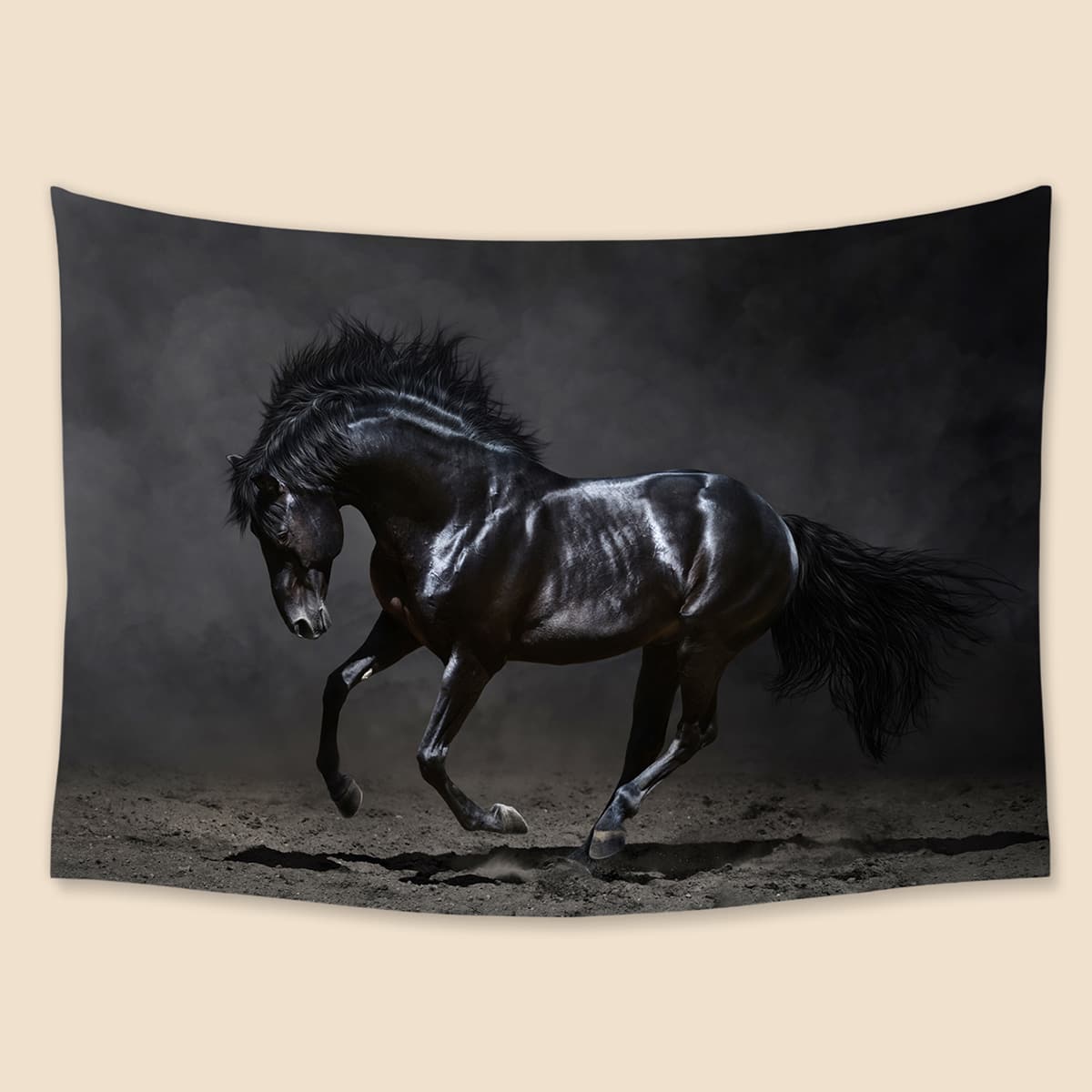 

Horse Print Tapestry, Black