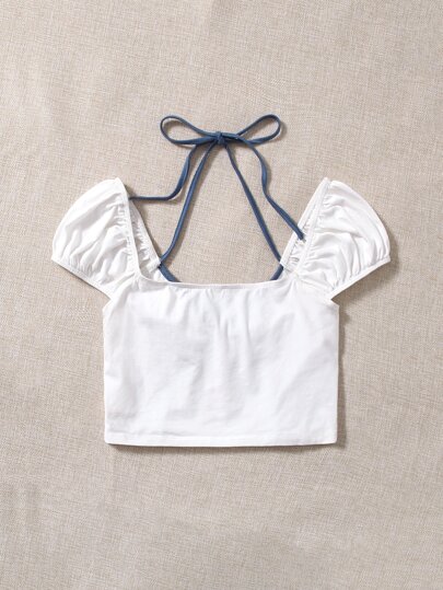 T-shirt court avec nœud