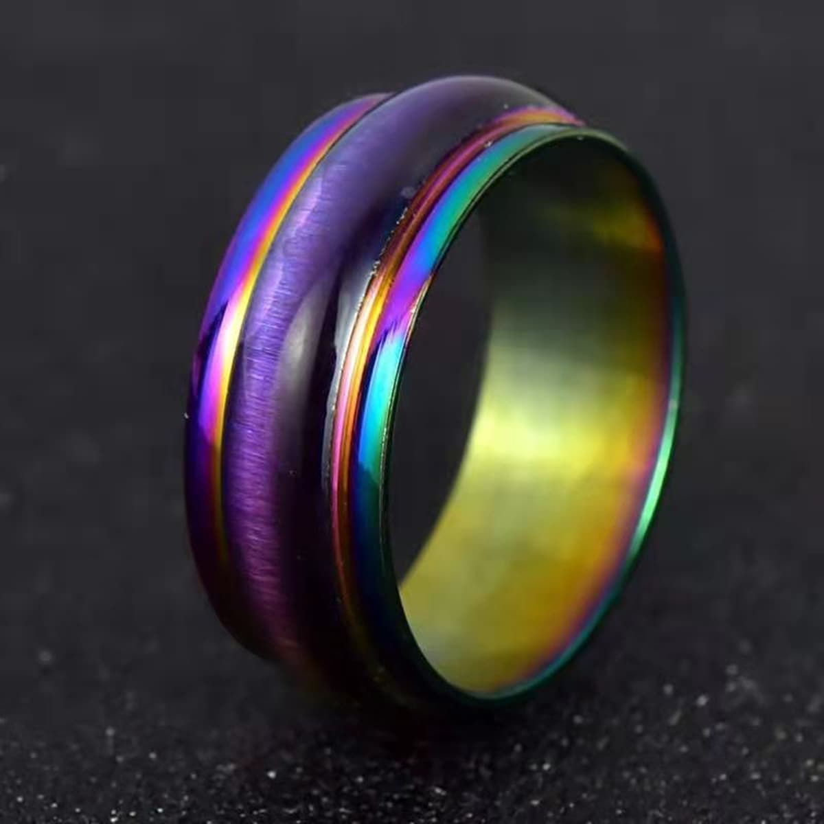 

Guys 1pc Holographic Ring, Multicolor