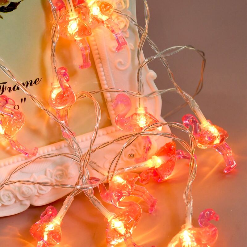

20pcs Flamingo Shaped Bulb String Light 3M, Pink