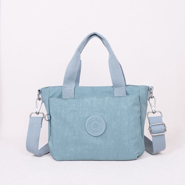 

Letter Patch Satchel Bag, Blue
