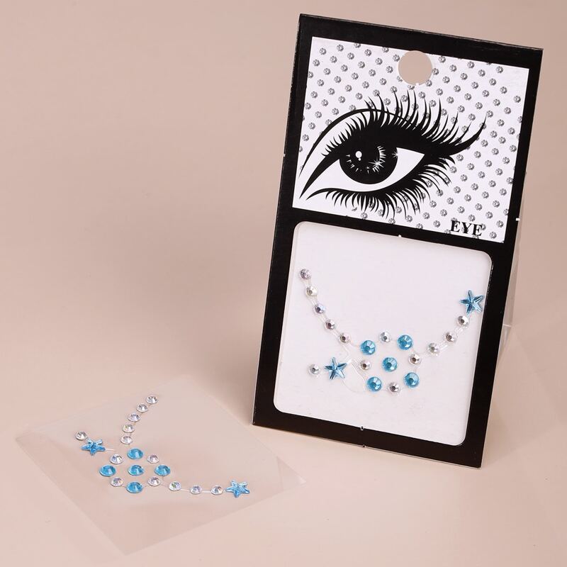 

1sheet Rhinestone Eye Tattoo Sticker, Multicolor
