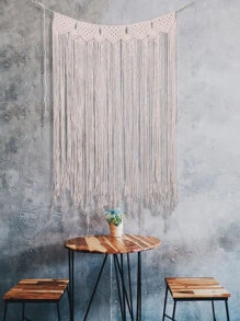 1 件编织流苏壁挂，家居装饰，房间装饰，墙壁装饰 - 米色 - 查看 4