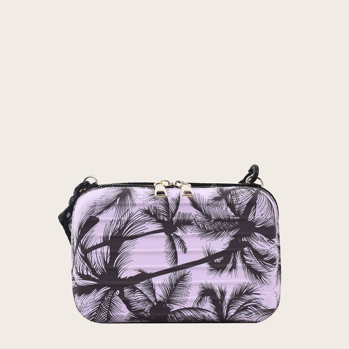 

Coconut Tree Zip Box Bag, Purple