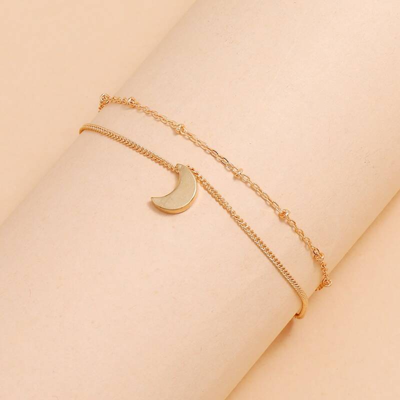 

Moon Chain Anklet, Gold