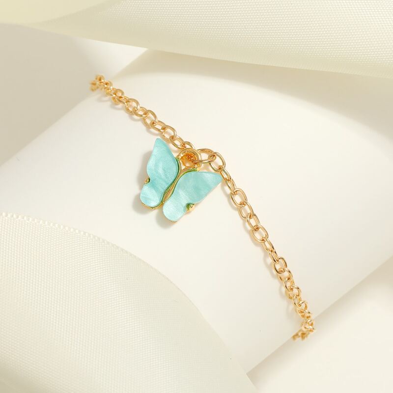 

Butterfly Chain Bracelet, Baby blue