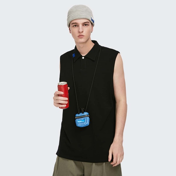 

Men Polo Collar Tank Without Bag, Black