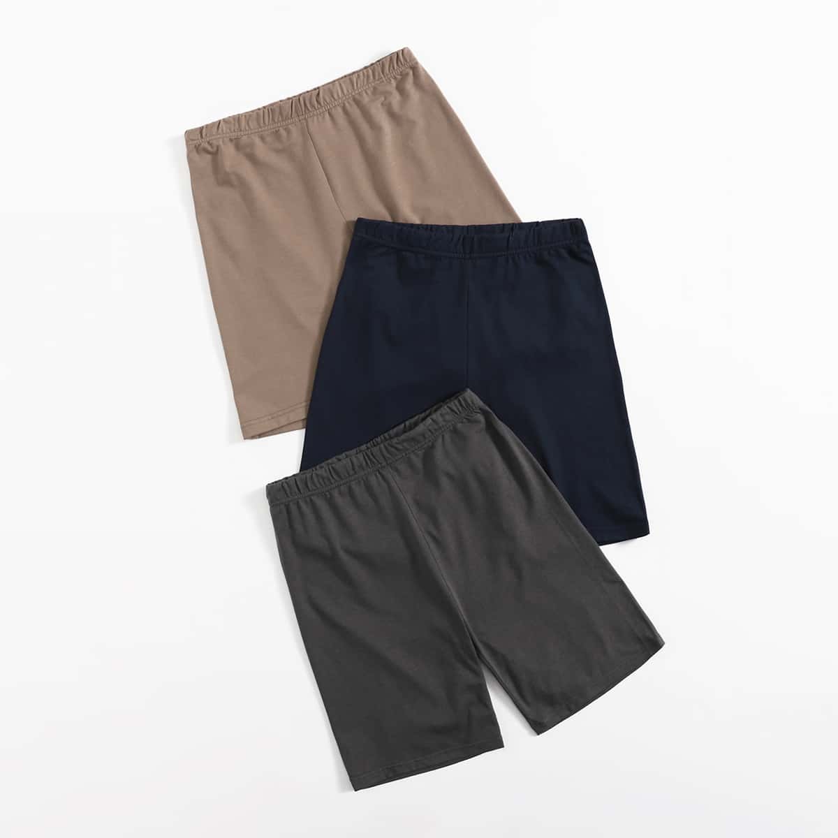 

3pack Solid Biker Shorts, Multicolor