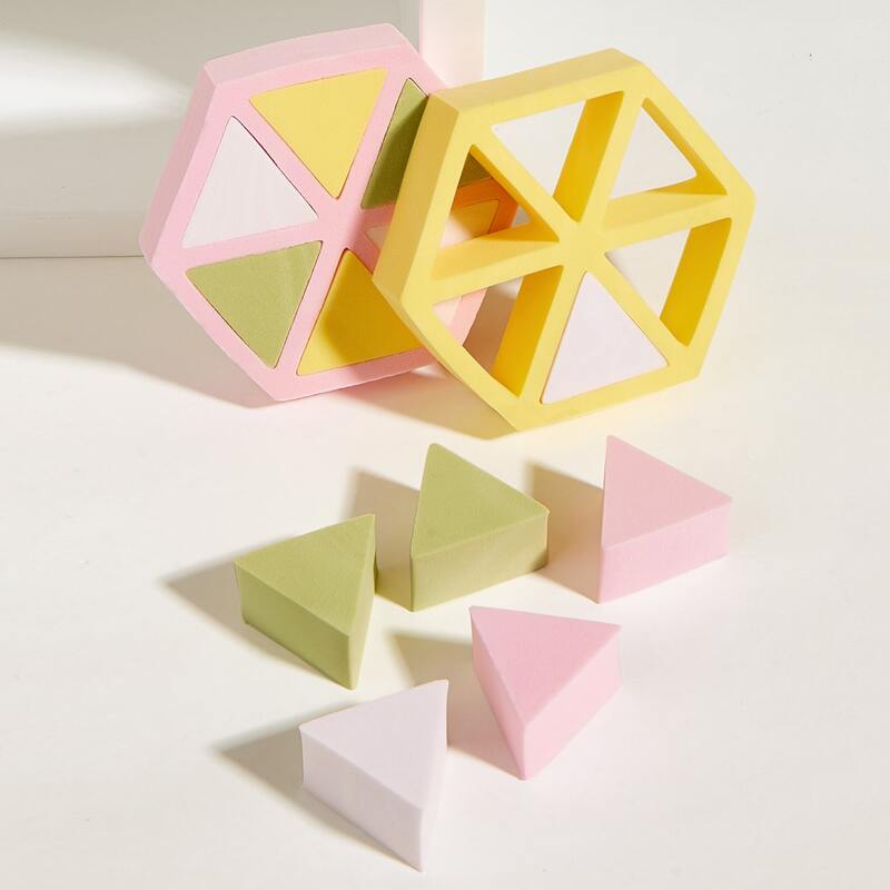 

12pcs Triangle Shaped Sponge Set, Multicolor