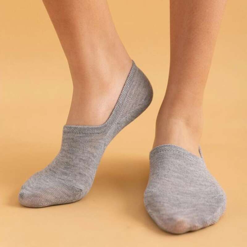 

1pair Solid Invisible Socks, Grey