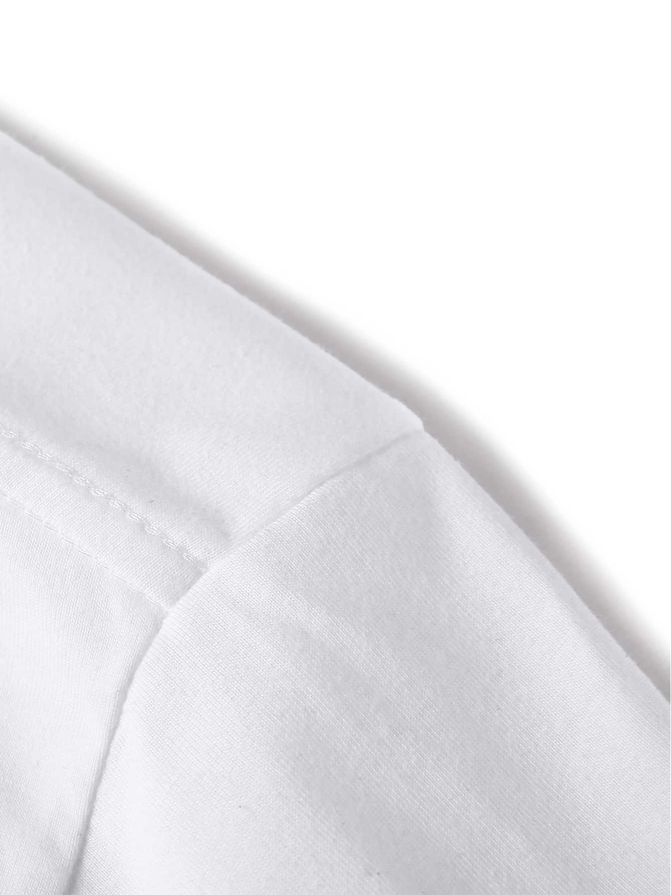 Manfinity Tops Nam Lá thư Kỳ nghỉ - trắng - Xem 3