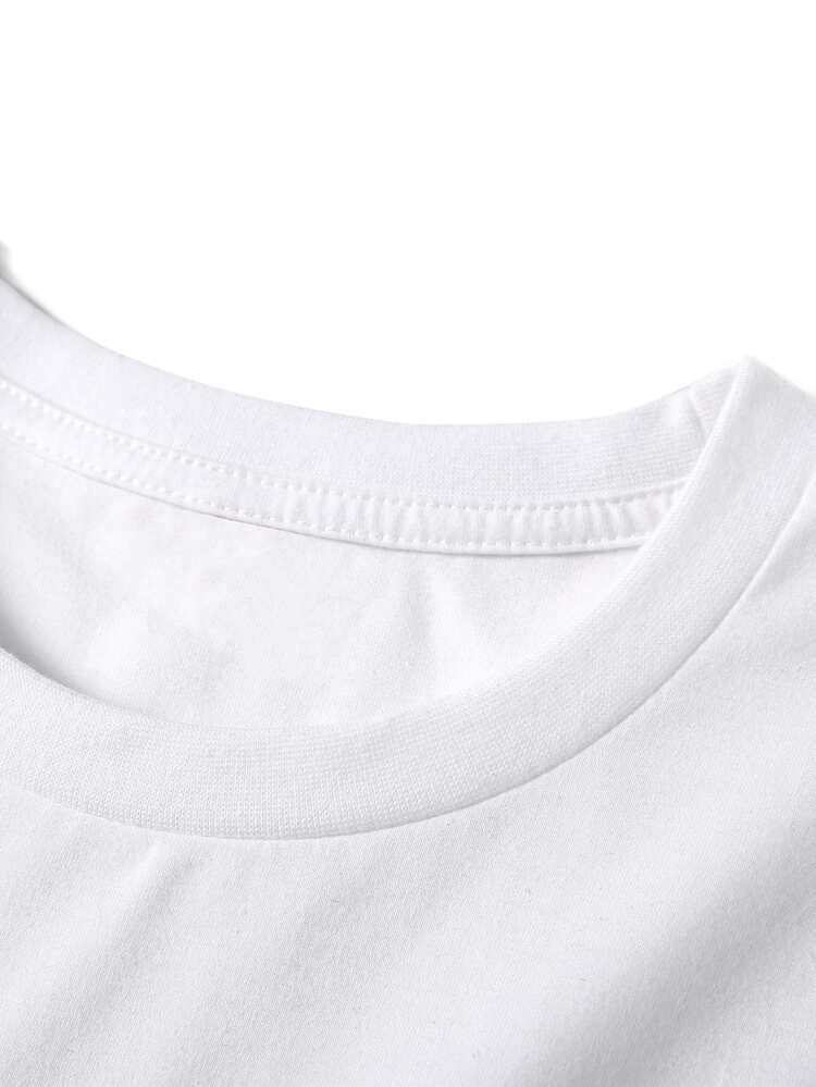 Manfinity Tops Nam Lá thư Kỳ nghỉ - trắng - Xem 5