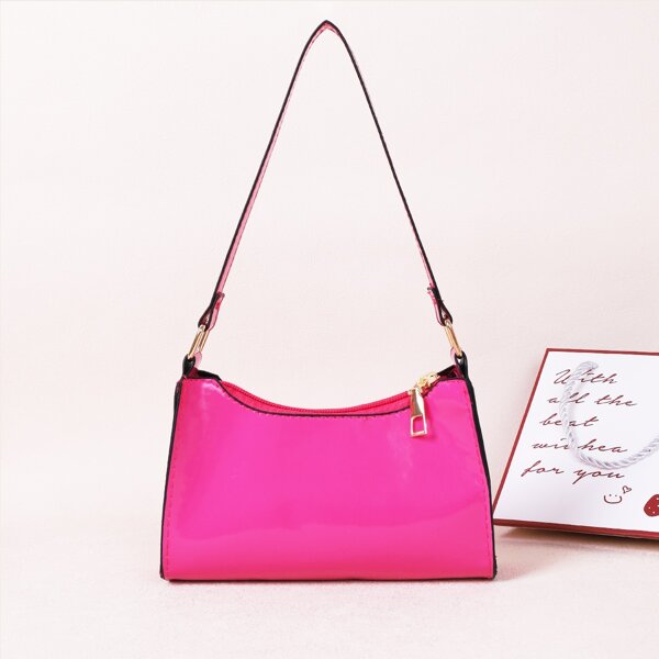 

Girls Minimalist Baguette Bag, Hot pink