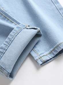 Manfinity LEGND Men Ripped Skinny Jeans - Light Wash - View 4