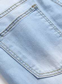 Manfinity LEGND Men Ripped Skinny Jeans - Light Wash - View 5