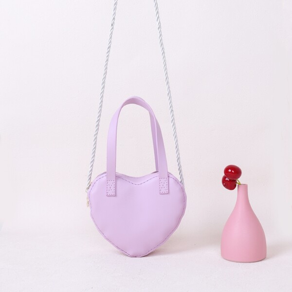 

Girls Heart Design Satchel Bag, Lilac purple