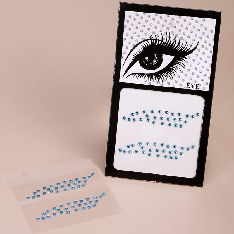 

1sheet Rhinestone Eye Tattoo Sticker, Blue