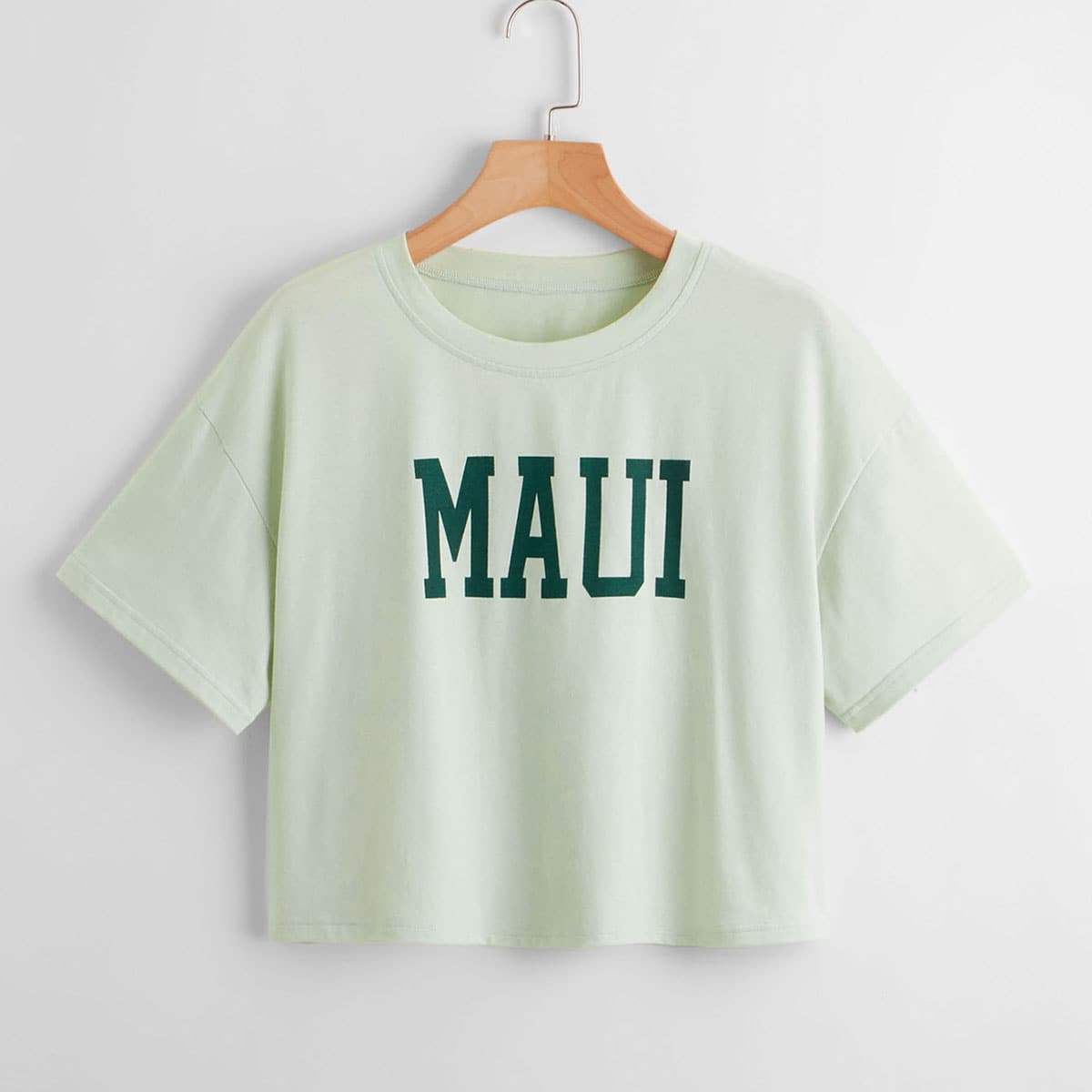 

Letter Crop Tee, Mint green