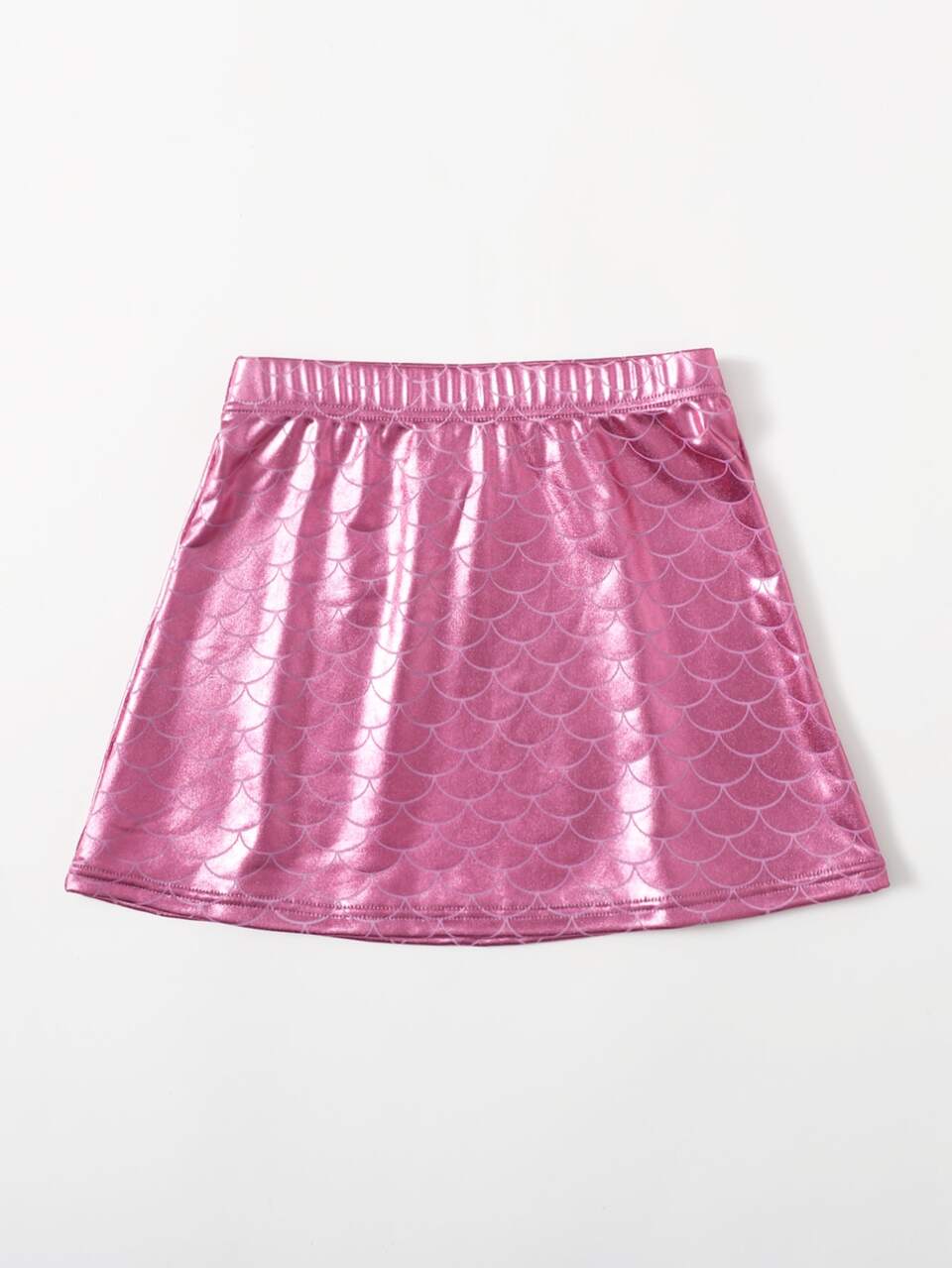 Girls Fish Scale Metallic Skirt