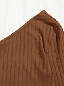 SHEIN EZwear Top corto de canalé con un hombro