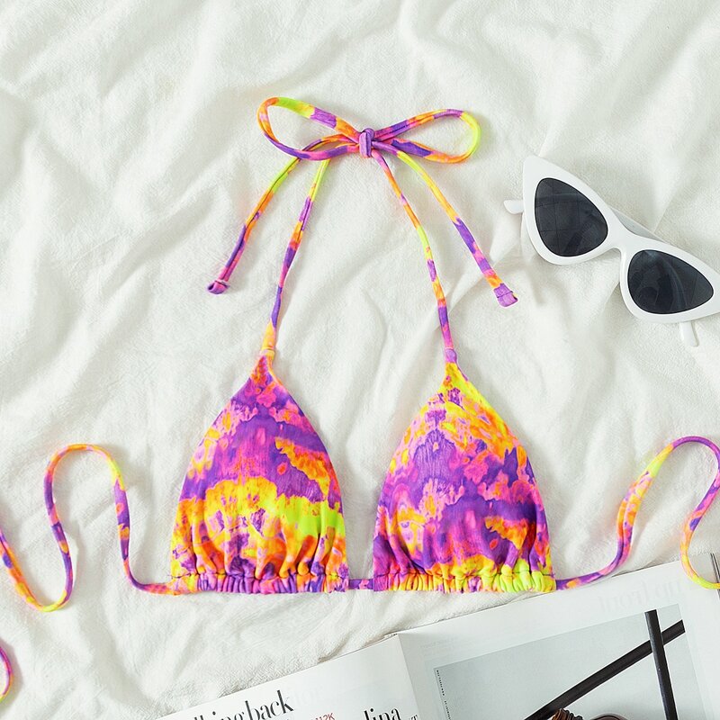 

Tie Dye Triangle Bikini Top, Multicolor
