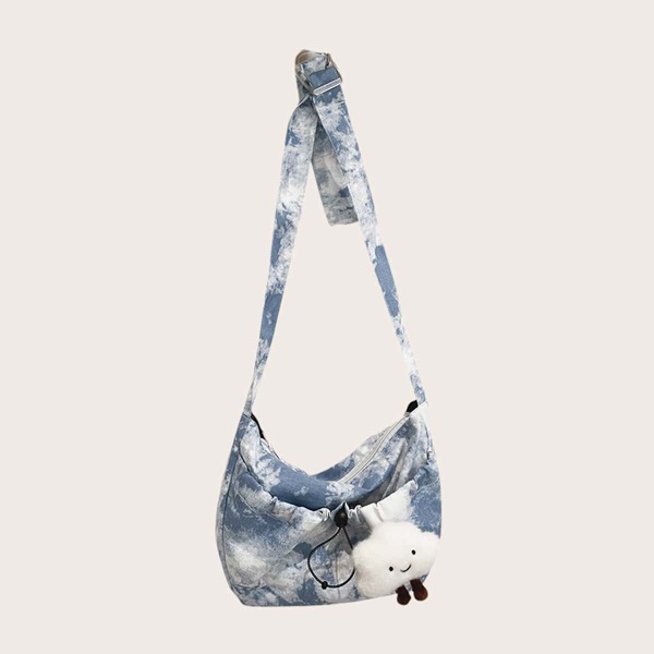 

Tie Dye Drawstring Decor Crossbody Bag, Blue