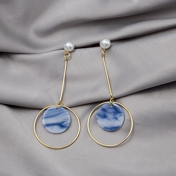 

Round Drop Earrings, Multicolor