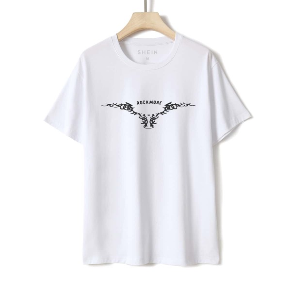 

Slogan And Graphic Print Tee, White