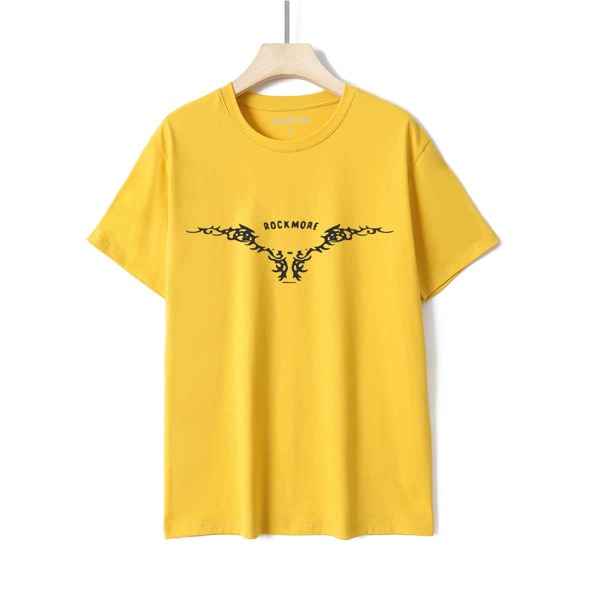 

Slogan And Graphic Print Tee, Yellow