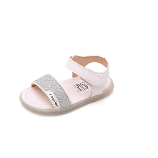

Toddler Girls Glitter Decor Ankle Strap Sandals, White