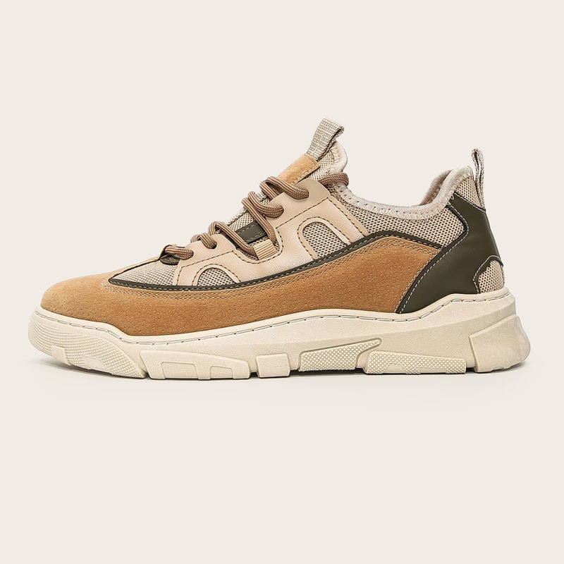 

Guys Color Block Mesh Skate Shoes, Khaki