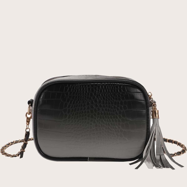 

Tassel Decor Ombre Crossbody Bag, Multicolor