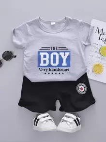 SHEIN Bộ thời trang bé trai Hình học Giải trí - Nhiều màu - Xem 1