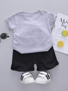 SHEIN Bộ thời trang bé trai Hình học Giải trí - Nhiều màu - Xem 2