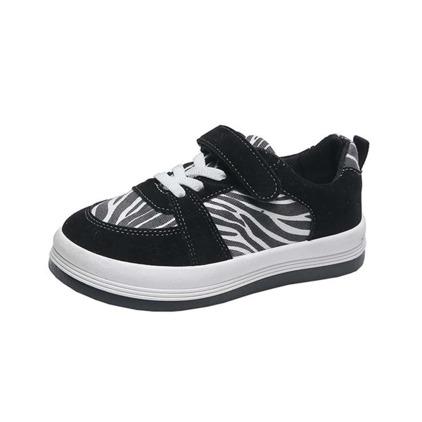 

Toddler Kids Zebra Striped Velcro Strap Sneakers, Black