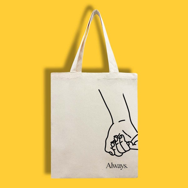

Hand Graphic Shopper Bag, Beige