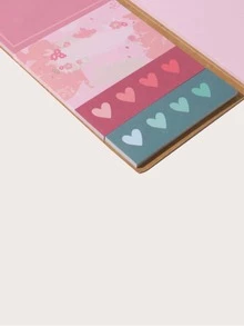 Nota adhesiva con patrón de corazón - Multicolor - Ver 3