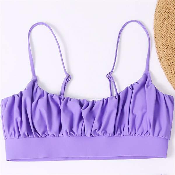 

Ruched Bikini Top, Violet purple