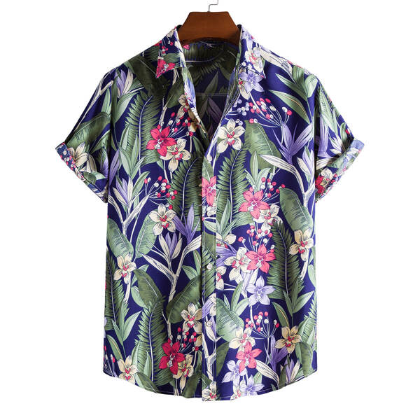 

Men Tropical Print Shirt, Multicolor
