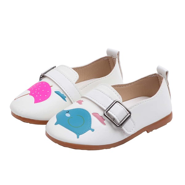 

Girls Umbrella & Elephant Pattern Flats, White