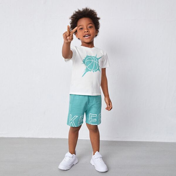 

Toddler Boys Basketball Print Tee & Track Shorts Set, Multicolor