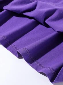 Manfinity Roghcode 男士雕像和字母圖案T恤 - 紫羅蘭色 - 查看 4