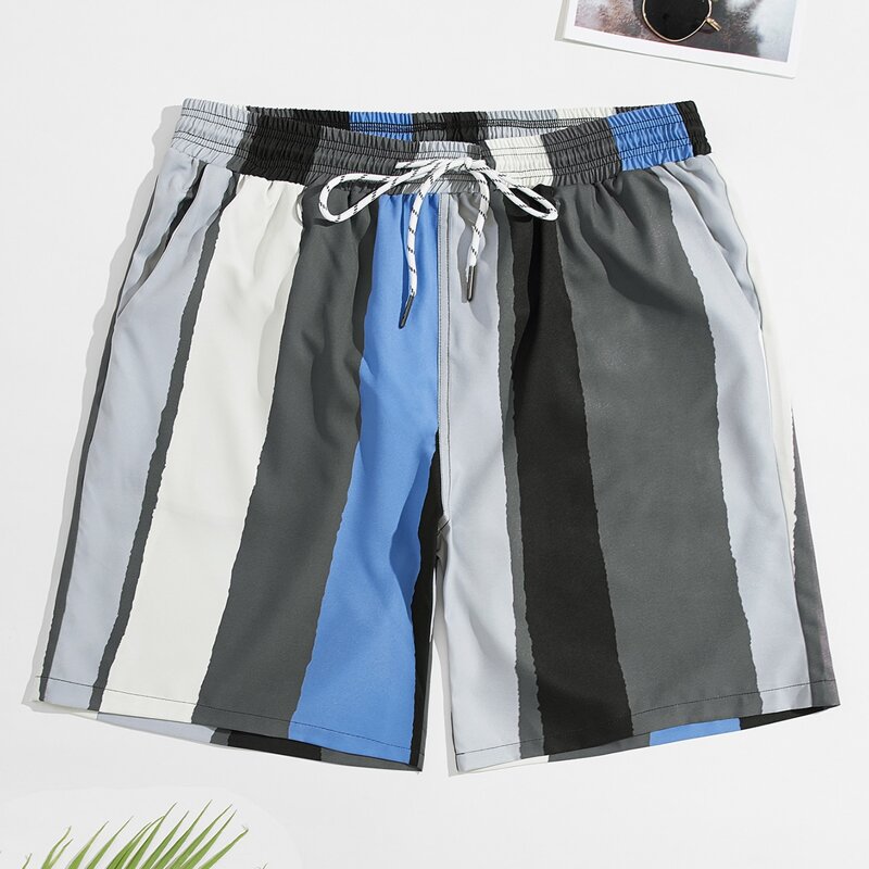 

Guys Colorblock Drawstring Swim Trunks, Multicolor