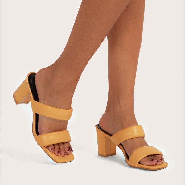 

Minimalist Chunky Sandals Mules, Yellow