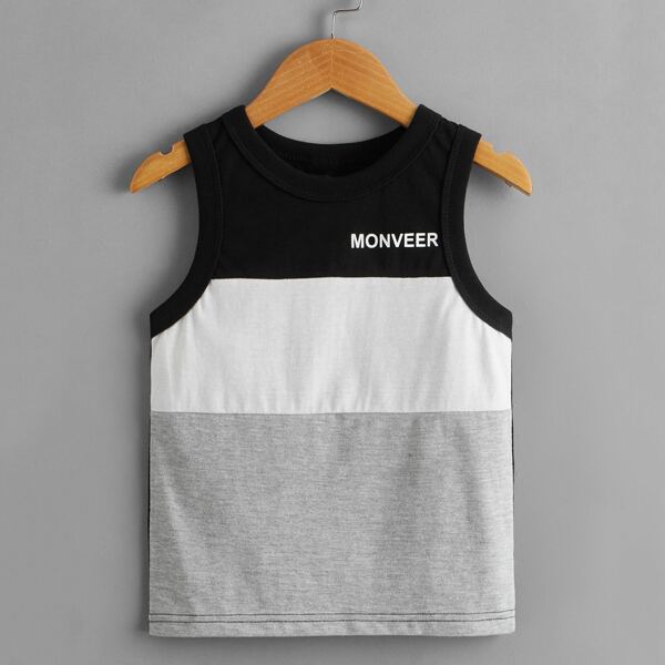 

Toddler Boys Colorblock Letter Graphic Tank Top, Multicolor