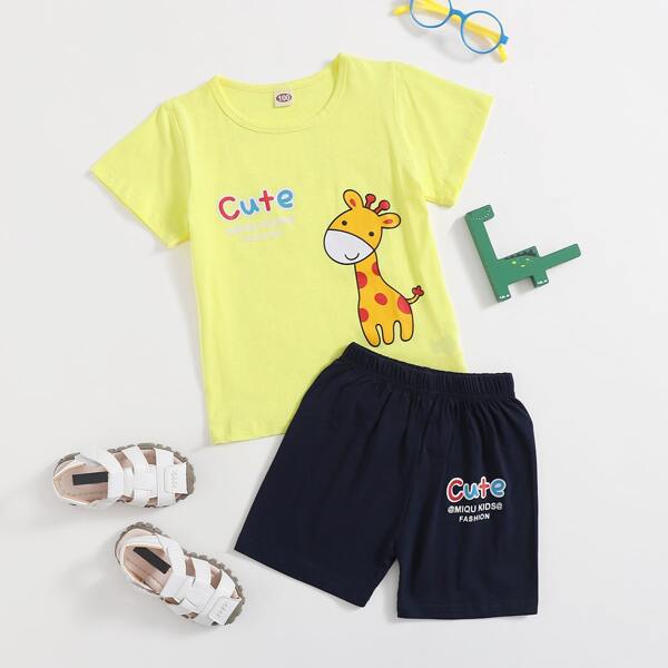 

Toddler Boys Cartoon Graphic Tee & Shorts, Multicolor