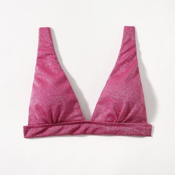 

V Neck Bikini Top, Hot pink