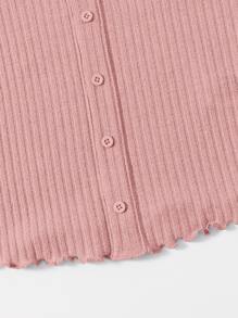 SHEIN EZwear Top tank tejido de canalé en forma de lechuga - Rosa Pálido - Ver 4